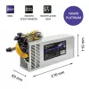 Qoltec 50350 barošanas bloks 1850W PCI-E | 80 Plus Platinum | Gaming Miner