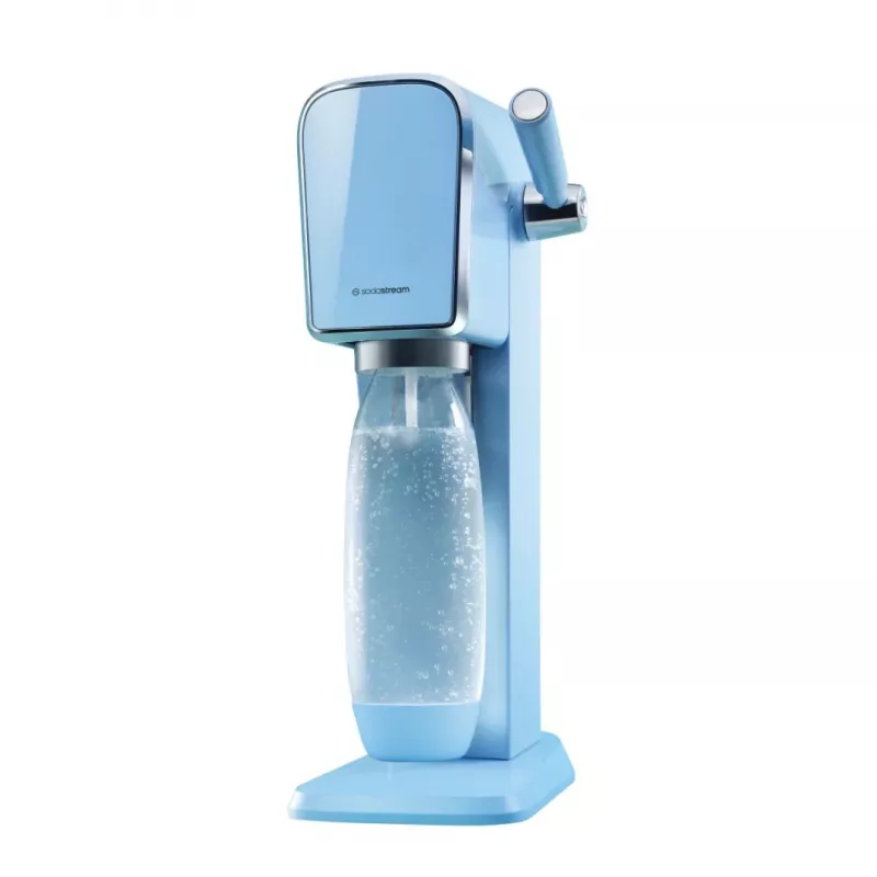 Sodas automāts SODASTREAM Art Blue Steel — 1 L plastmasas pudele, 60 L karbonators, 173×245×430 mm