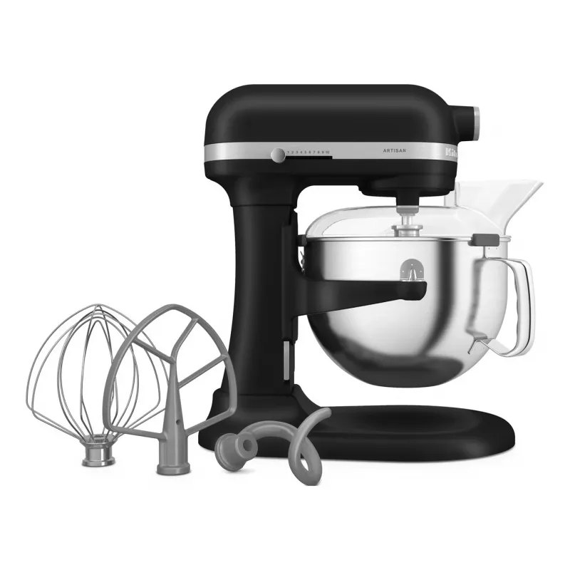 KitchenAid 5KSM60SPXEBM Statīva mikseris 375 W Melns, Pelēks, Nerūsējošais tērauds