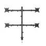 Monitora stiprinājums Gembird MA-D4-01, galda skava līdz 4 displejiem, 32 collas (81,3 cm), 40 kg, VESA 75x75–100x100, melns