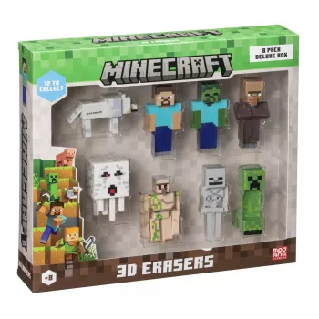 MINECRAFT 3D DZĒSĒJKLIPŠI - 8 KOMPLEKTU DELUXE KASTĪTE VER.A