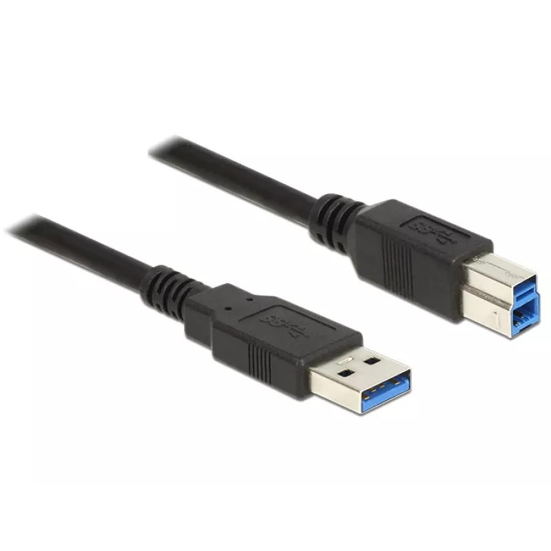 USB kabelis DeLOCK 85068 USB 3.2 Gen 1 2m USB A USB B Melns