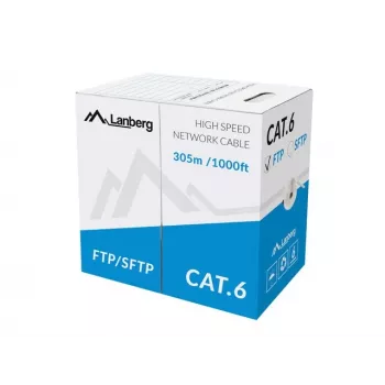 Lanberg LCS6-11CU-0305-S tīkla kabelis pelēks 305 m Cat6 SF/UTP (S-FTP)