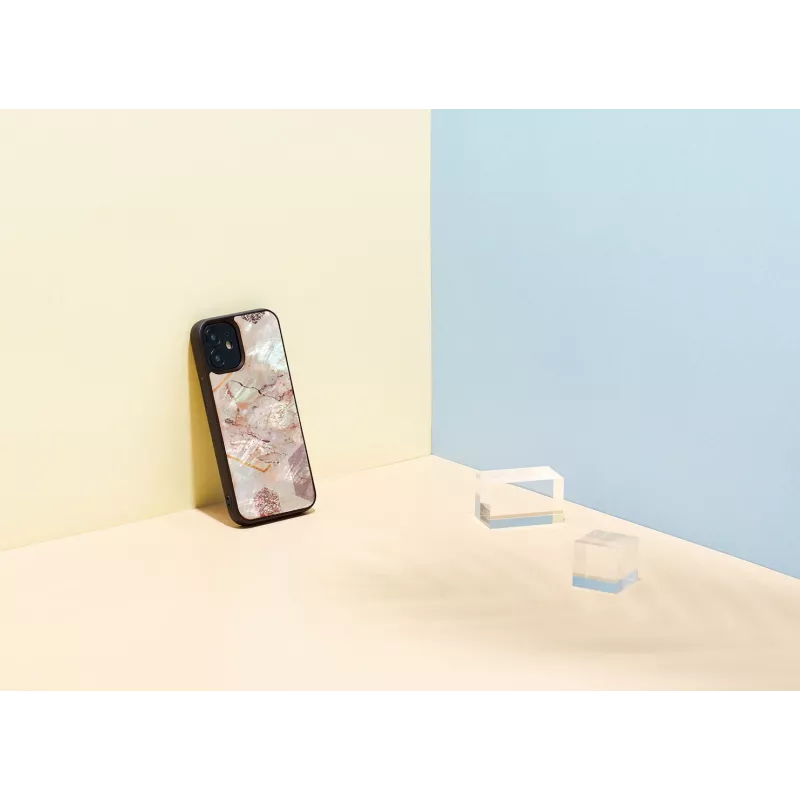 Aizsargmaciņš iKins Apple iPhone 12 mini — rozā marmora raksts, plāns