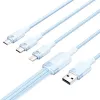 USB 2.0 A uz 3-in-1 3A kabelis Vention CTPLG 1,5 m zils – dati un uzlāde