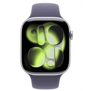 Apple Watch Series 11 GPS + Cellular 42mm sudraba alumīnija korpuss ar Purple Fog Sport siksniņu - M/L