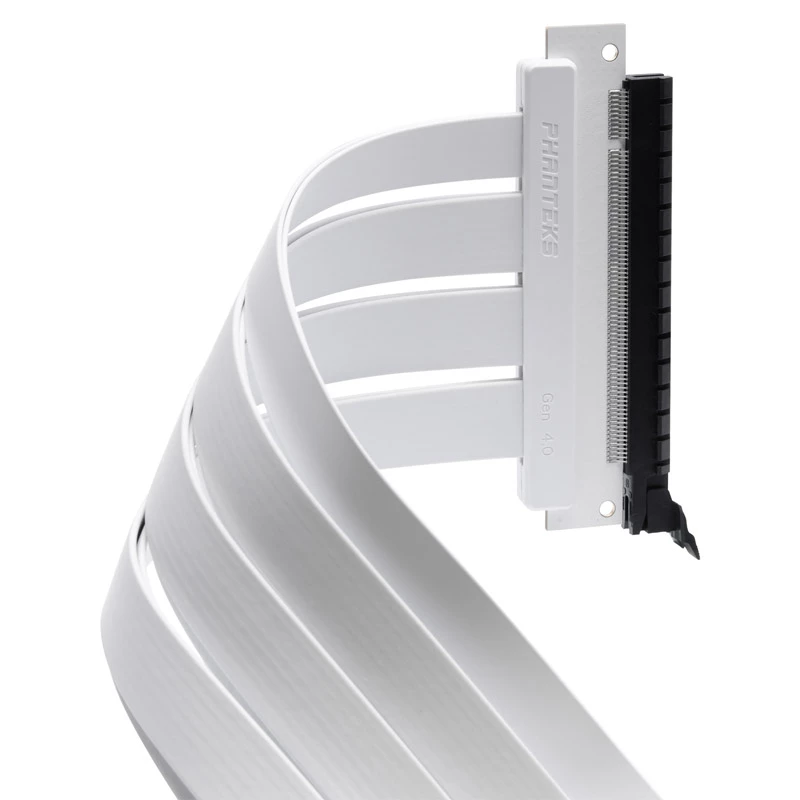 PHANTEKS PCI-E 4.0 x16 pacēlāja lentes kabelis, 180 grādi, 30 cm - balts