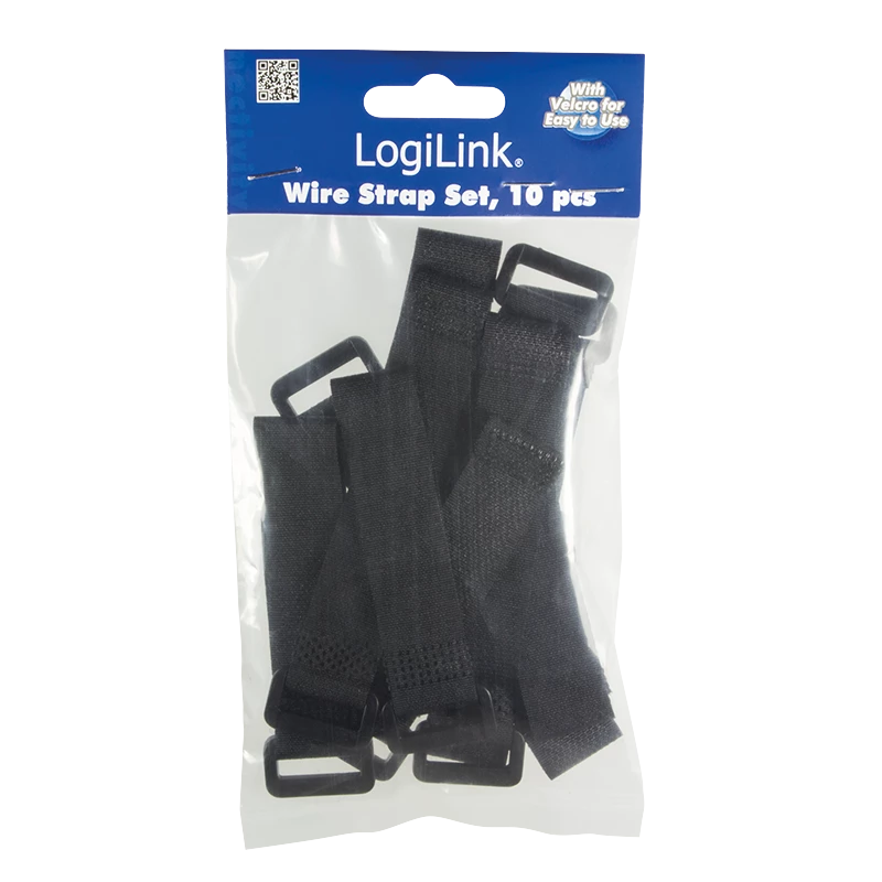 Kabeļu saites LOGILINK KAB0056 Neilons 150 mm Melna, 10 gab. iepakojumā