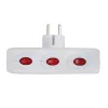 Strāvas sadalītājs ESPERANZA ELK307W — 3 ligzdu slēdzams iekštelpu adapteris, E tipa spraudnis, 220–240 V, 16 A, 3680 W, balts