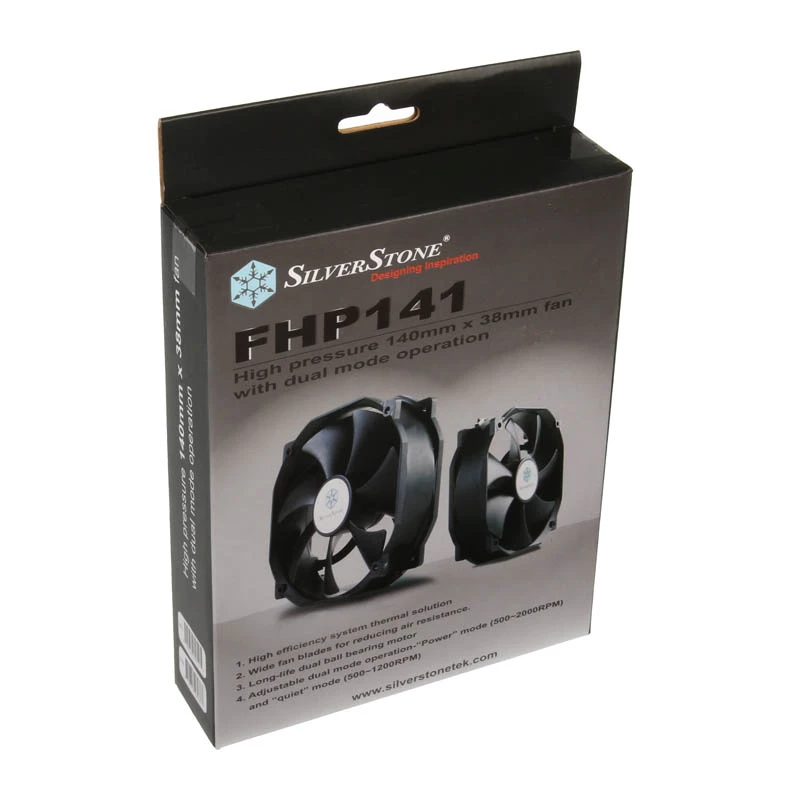 SILVERSTONE 140 mm dzesēšanas ventilators SST-FHP141 v2.0 — 140 mm PWM korpusa/dzesētāja ventilators, melns