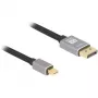Delock - DisplayPort kabelis - Mini DisplayPort (vīrišķais) uz DisplayPort (vīrišķais) - DisplayPort 1.4 - 3,0 m - Atbalsta 8K 60 Hz - Melns, Pelēks (81093)