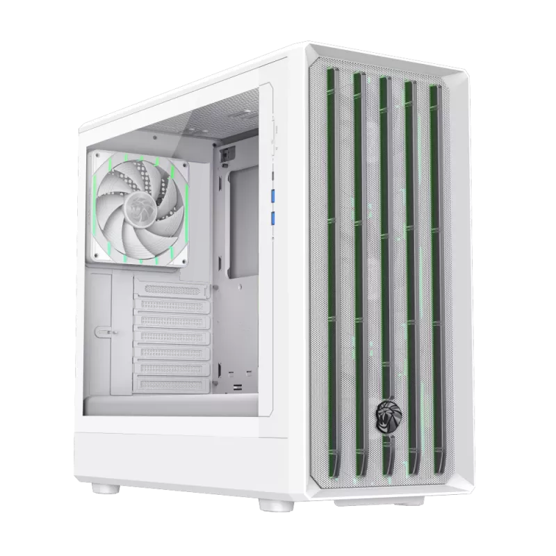 Gamemax korpuss | CLAW 460 WH | Balts | Mid-Tower | Barošanas bloks nav iekļauts