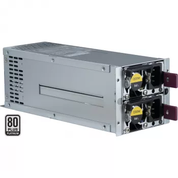 Barošanas bloks INTER-TECH R2A-DV1200-N 1200 W 2U, 80 PLUS Platinum, 100–240 V, 50–60 Hz, pelēks