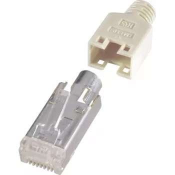 renkforce RJ45 savienotājs, ekranēts CAT5e spraudnis, taisns pols: 8P8C H9540.1-10 Bēša H9540.1-10 10 gab. (H9540.1-10)