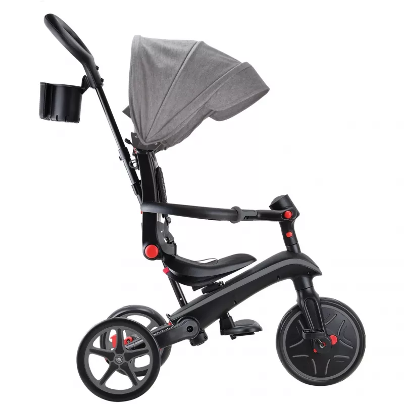 Explorer Trike Foldable 4 in 1, bērnu transportlīdzeklis pelēks