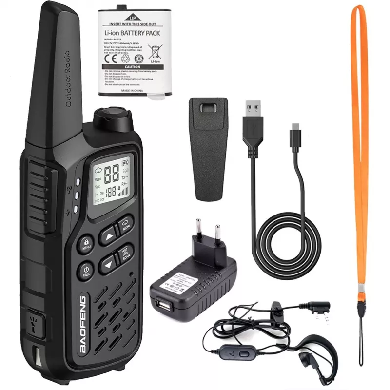 Walkie-Talkie Baofeng BF-T25E Melns, 2 gab.