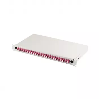 Plāksteru panelis DIGITUS DN-96432-4 19 collu 1U 24× LC duplex OM4 pelēks
