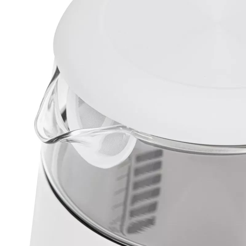 Elektriskā tējkanna Adler AD 1305WG — 1,7 l, 2200 W, stikls/plastmasa, balts/zelta/caurspīdīgs