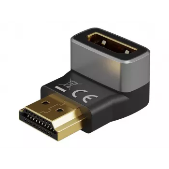 Goobay 72011 HDMI™ leņķa adapteris 270° vertikāls, 8K @ 60 Hz, zeltīts, melns, sudrabots | Goobay