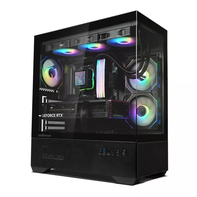 PC korpuss CHRONIX V2 Mid Tower ARGB ventilators x3 melns