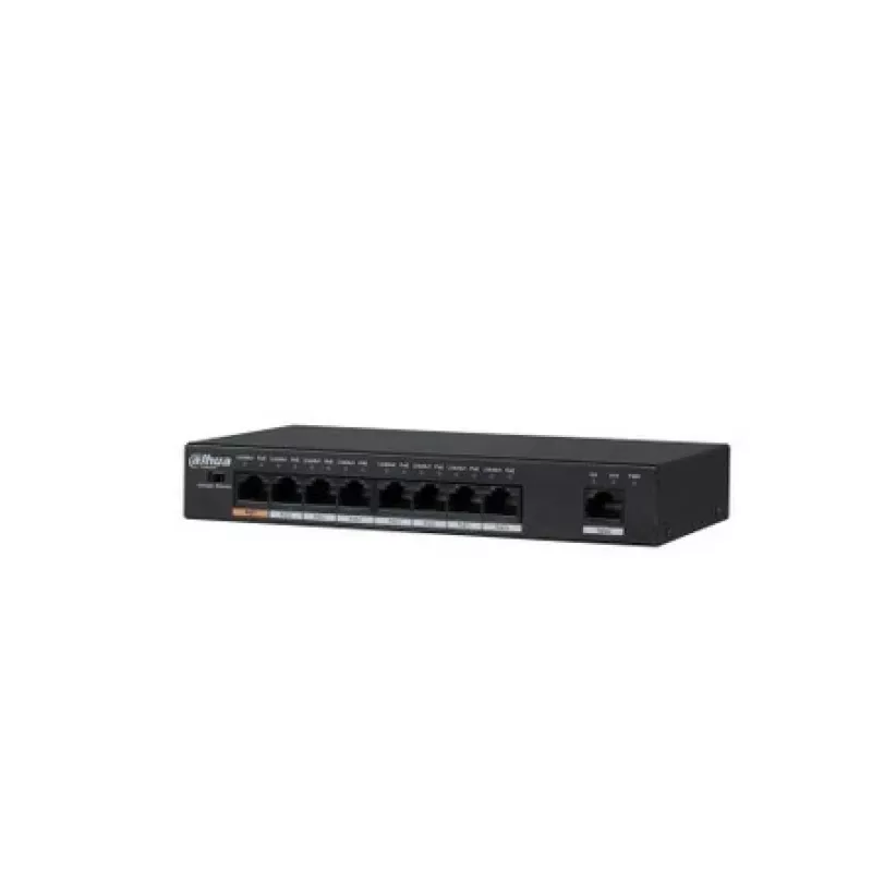 Dahua Technology PFS3009-8ET-96 Unmanaged L2 Fast Ethernet (10/100) Power over Ethernet (PoE) Melns