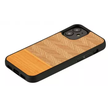 Telefona maciņš Man and Wood iPhone 12 mini, herringbone arancia Melns