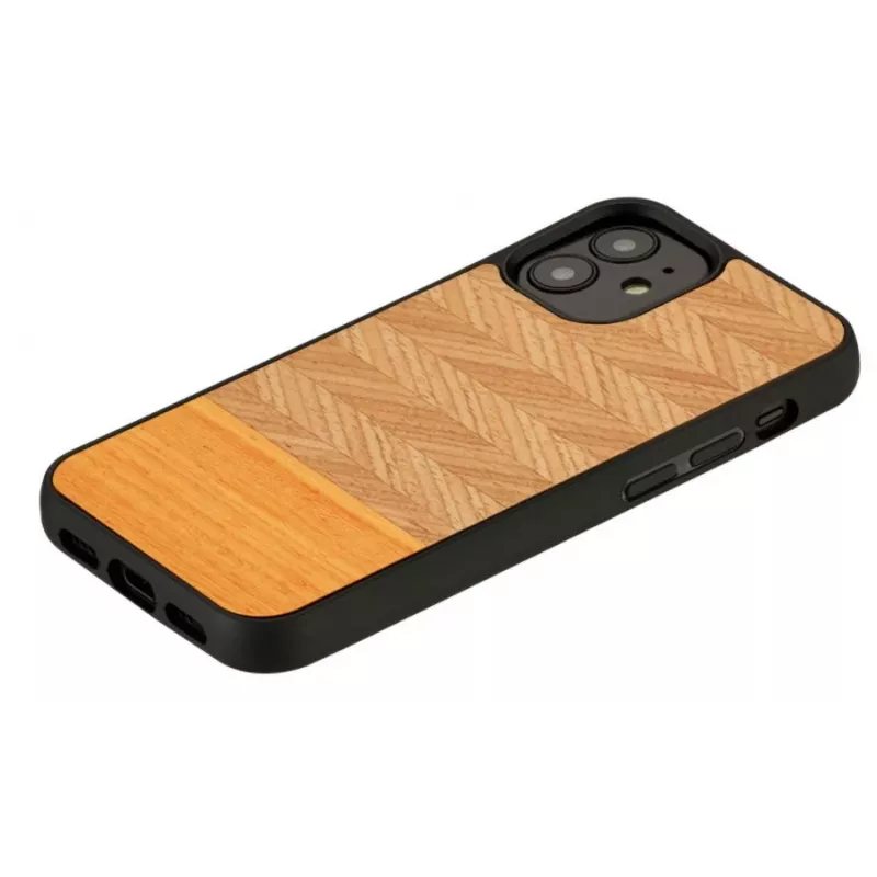 Telefona maciņš Man and Wood iPhone 12 mini, herringbone arancia Melns