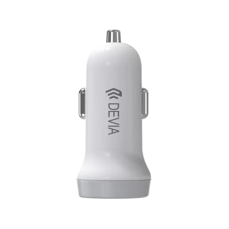 Auto lādētājs Devia Smart Series Lightning 5V 3.1A Dual USB balts