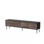 TV skapītis cama meble CORTINA 4D 200x40x55 cm, melna virsma, riekstkoka priekšpuses