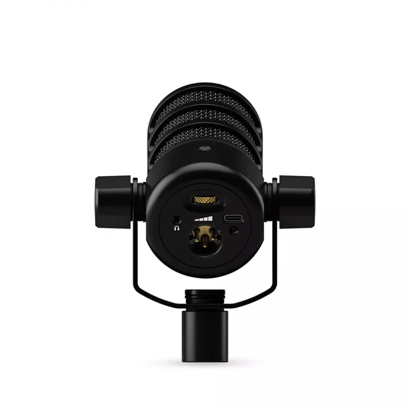 Studijas mikrofons RØDE PodMic USB — kardioīds XLR/USB, 24 bitu/48 kHz, USB-C, austiņu izeja, rotējoša skaļuma poga, melns