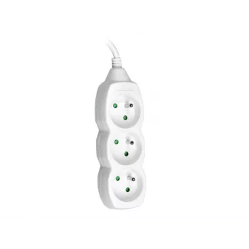 Tracer PowerCord pagarinātājs, 3 kontaktligzdas, 3 m, balts