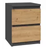 Naktsgaldiņš Topeshop M2 ANTRACYT/ARTISAN 2 atvilktnes Antracīta ozols Wood