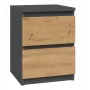 Naktsgaldiņš Topeshop M2 ANTRACYT/ARTISAN 2 atvilktnes Antracīta ozols Wood