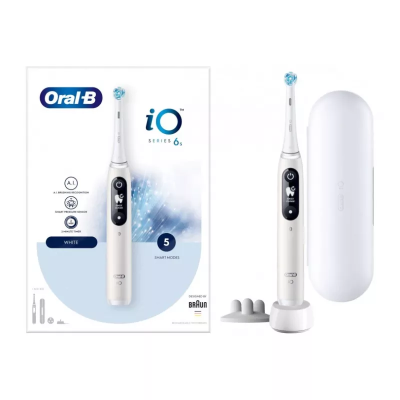 Braun Oral-B iO6 sērijas elektriskā zobu birste balta
