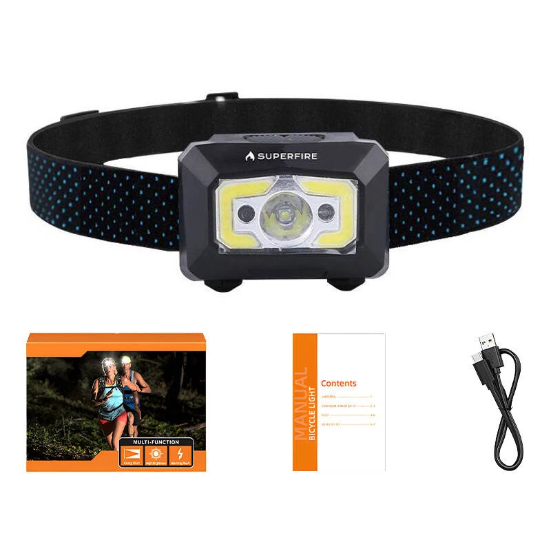 Superfire X30 galvaslampa, 340 lm, USB, 5 režīmi, 130 m