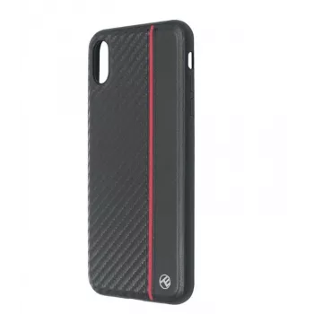 Telefona maciņš Tellur Cover iPhone XS Max — melna oglekļa apdare
