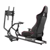 NanoRS RS160 spēļu krēsls, sacīkšu simulatora statīvs 3-in-1, PC, konsolēm, spēlētājiem, sintētiskās ādas pārklājums, stūres statīvs, TV kronšteins līdz 50 inch, maks. VESA 400x400