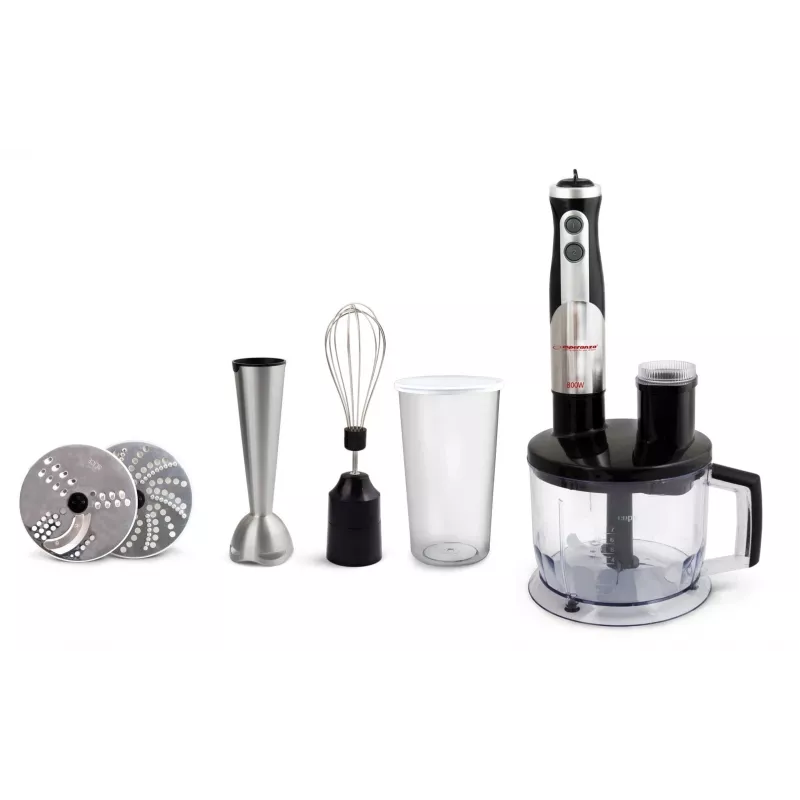 Esperanza EKM004 rokas blenderis 0,6 L, melns/sudrabs/caurspīdīgs, 800 W