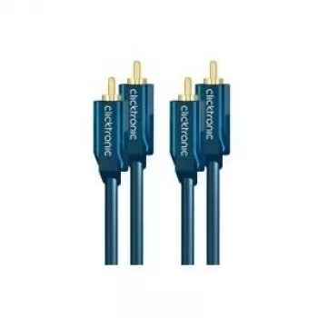 Stereo Audio Cable (2x RCA spraudnis/2x RCA spraudnis) - 1,0 m RCA koaksiālais kabelis jaudīgai stereo skaņai