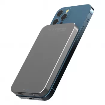 RealPower Powerbank PB-5000 MAG pelēka 5.000mAh