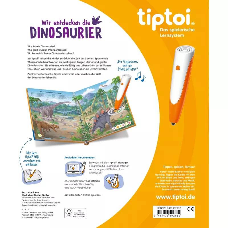 tiptoi Mēs atklājam dinozaurus, mācību grāmata