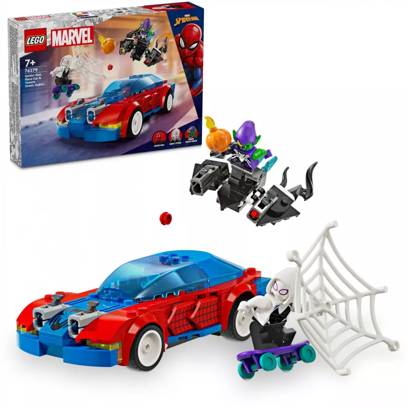 Lego Marvel 76279 Spider-Man Race Car & Venom Green Goblin Būvējams komplekts