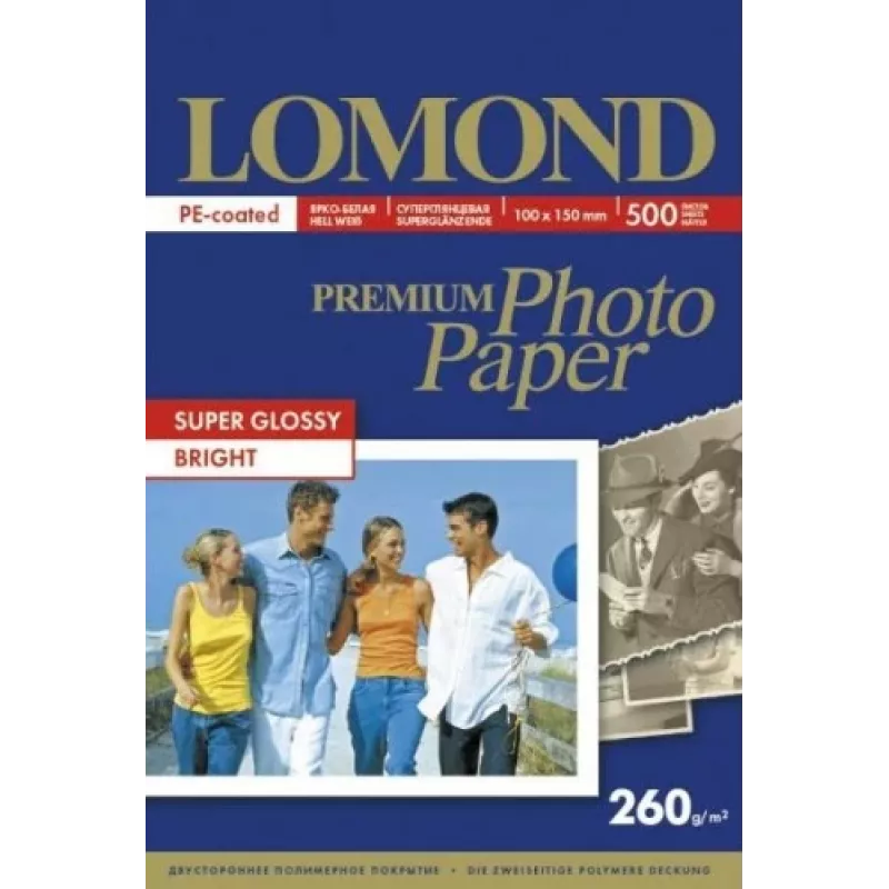 Fotopapīrs Lomond Premium 260 g/m² 10×15 cm Super Glossy 500 loksnes