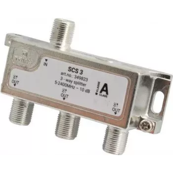 Triax SCS 3 - kabeļu sadalītājs - 75 omi - 5 - 2400 MHz - sudraba - balta - sievišķā - 10,5 dB (349823)