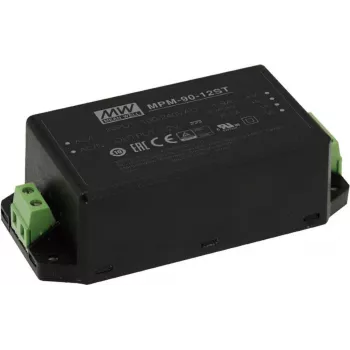 Strāvas adapteris/pārveidotājs MEAN WELL MPM-90-48ST 90 W, iekštelpām, 48 V ieeja 80–264 V, melns, 52×109×33,5 mm