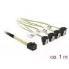 SCSI kabelis DeLOCK 85685 Melns Dzeltens 1 m 1 x Mini SAS HD SFF-8643 4 x SATA 7 pin