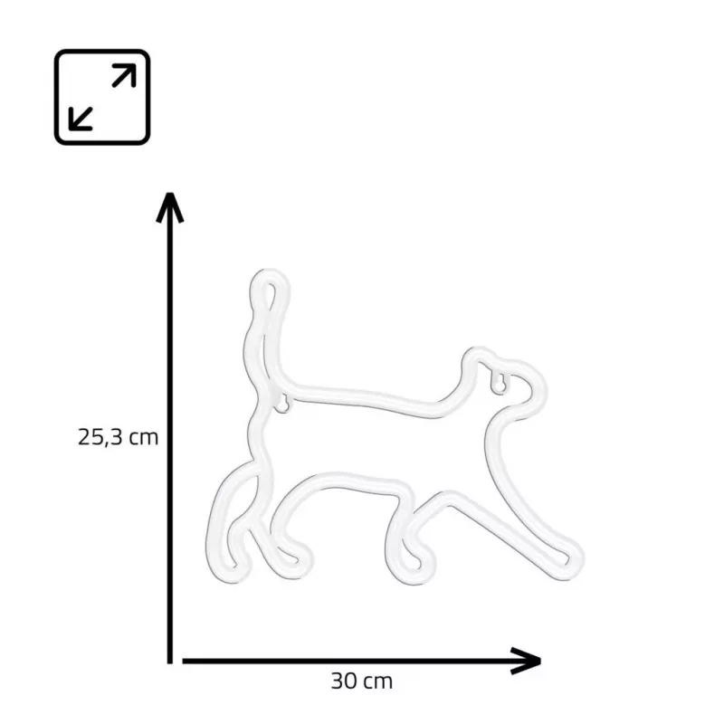 Neona stila dekoratīvā lampa MANTA SNL70WH Style Neon Lights CAT 2 Balticā 70 cm