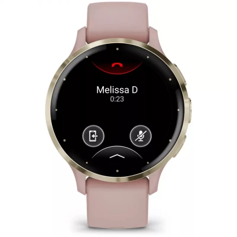 Garmin Venu 3S 3,05 cm (1,2) AMOLED 41 mm Digitāls 390 x 390 pikseļi Skārienekrāns Zelts, Rozā Wi-Fi GPS (satelīts)