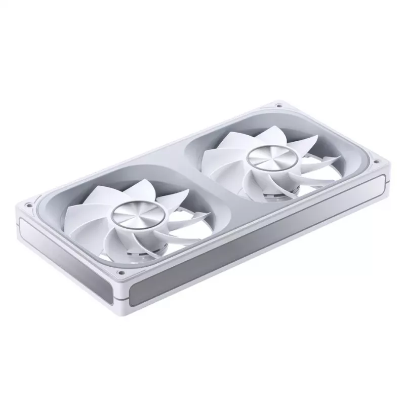 240mm ARGB Infinity Mirror ventilators Jonsbo ZA-240 balts, divi 120mm ventilatori, PWM atbalsts
