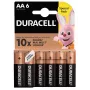 Bateriju iepakojums Duracell Basic AA / LR6 — 6 gabali (sārmu)